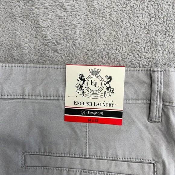 NEW English Laundry Men's 34x32 Straight Fit Chino Pants Gray - Picture 6 of 8